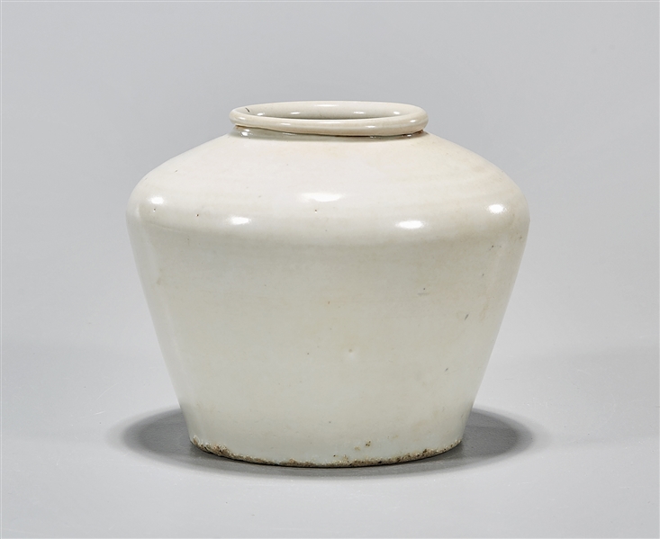 Appraisal: Korean white glazed ceramic jarlet D approx