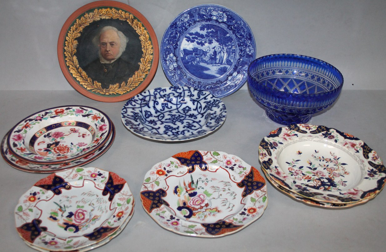 Appraisal: Various thC and later cabinet plates dinner plates Ironstone soup