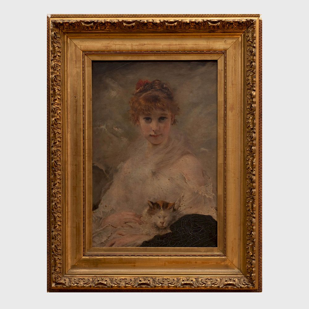 Appraisal: Attributed to Charles Joshua Chaplin - Her Favorite Oil on