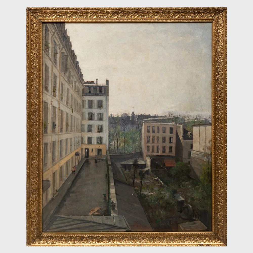 Appraisal: Helen Blair Paris Rooftops Oil on canvas unsigned lined x