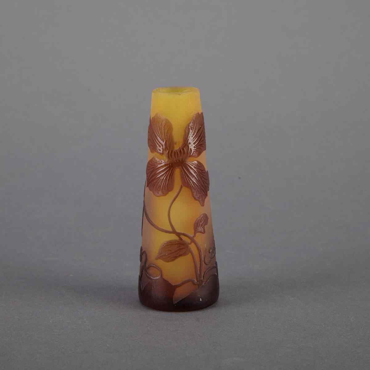 Appraisal: Galle Cameo Glass Small Vase early th century height cm