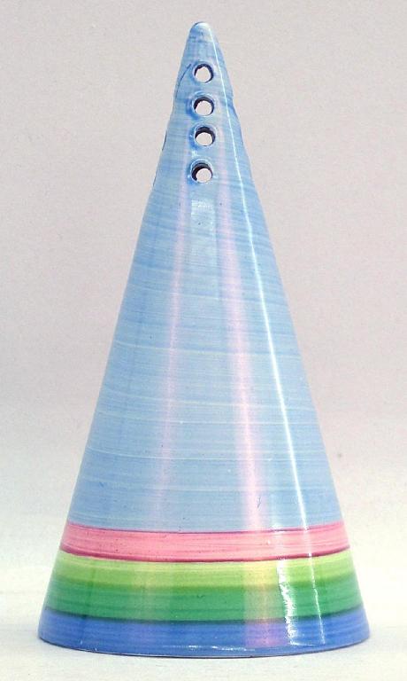 Appraisal: Liberty' Bizarre conical sugar sifter painted in pastel shades high