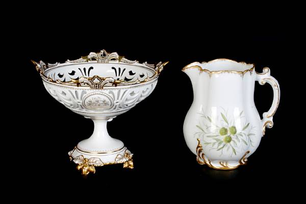 Appraisal: A group of four Limoges porcelain table articles early th