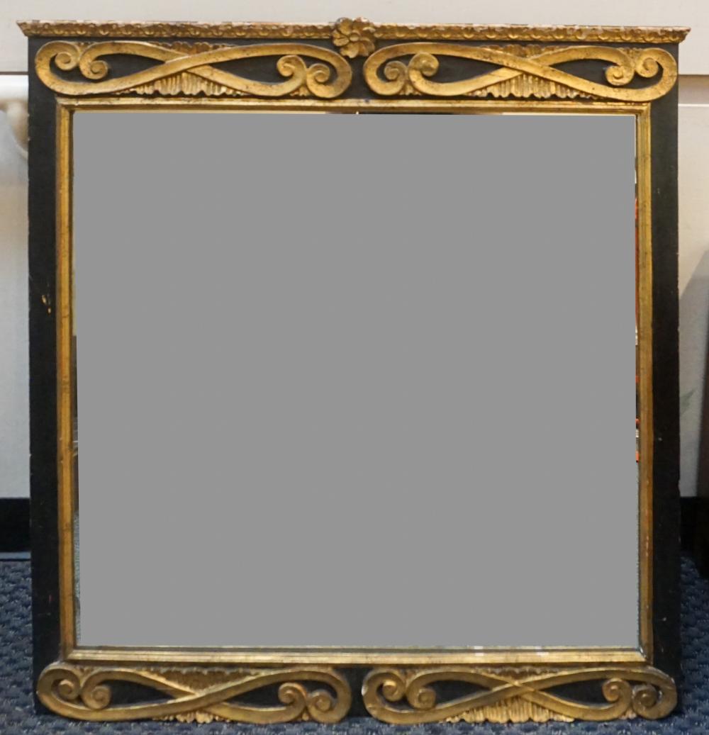 Appraisal: Empire Style Partial Gilt Painted and Ebonized Wood Mirror Frame