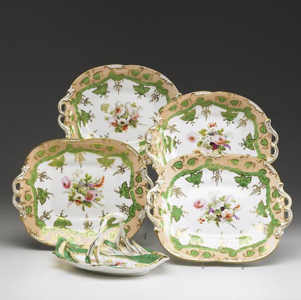 Appraisal: ENGLISH PORCELAIN Five pieces of Coalport includes two pairs of