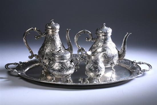 Appraisal: FIVE-PIECE GERMAN SILVER TEA AND COFFEE SERVICE BY EMIL LETTR