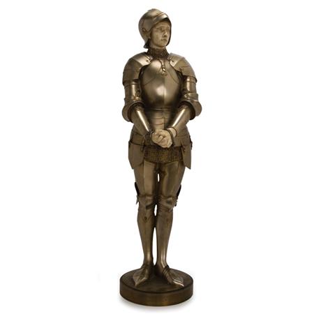 Appraisal: Silvered-Bronze and Carved Ivory Figure of Joan of Arc Estimate