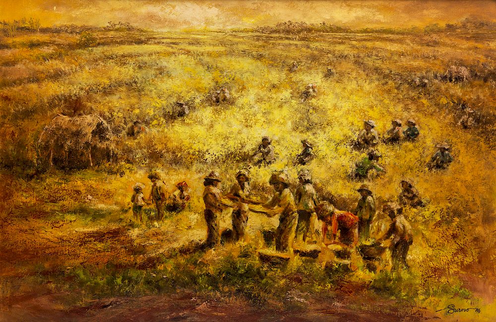 Appraisal: SUROSO INDONESIAN - SUROSO INDONESIAN - Harvest oil on canvas