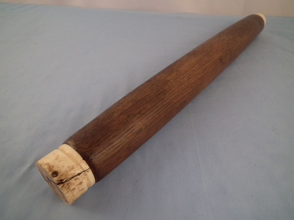 Appraisal: SAILOR MADE ROLLING PIN th century lignum vitae hardwood rolling