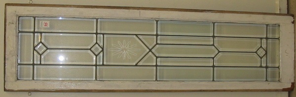 Appraisal: BEVELED AND LEADED CLEAR GLASS WINDOW American early th century