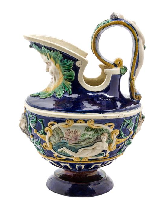 Appraisal: Sale Lot A Majolica Ewer late th century after a