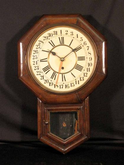 Appraisal: Octagonal drop clock wm l gilbert clock co th century