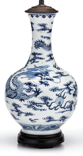 Appraisal: Chinese blue and white porcelain vase vase mid qing dynasty