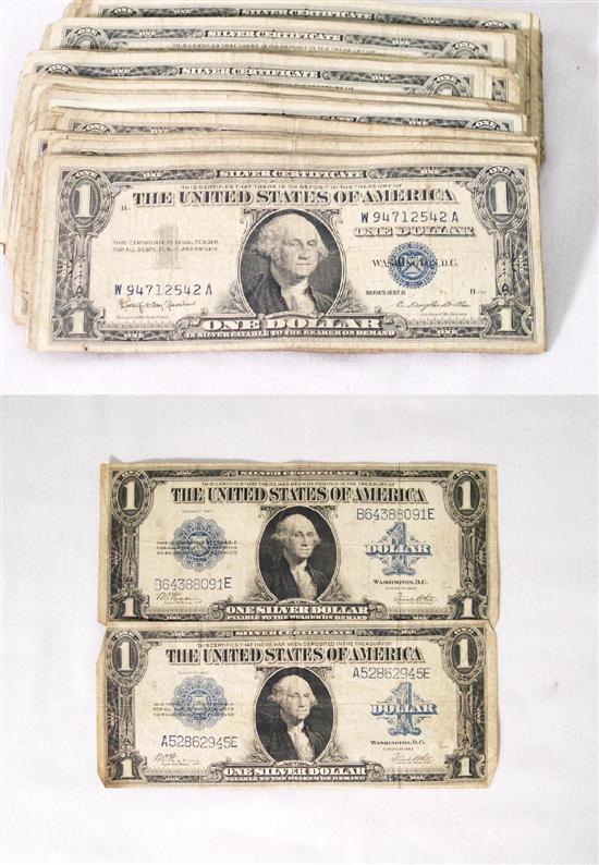 Appraisal: CURRENCY Small Size silver certifiates series Poor to XF mostly