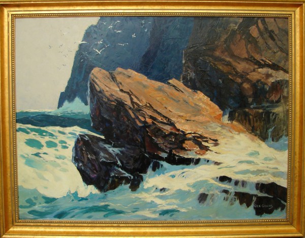 Appraisal: Rugged Coastline oil on board x SLR Jack Coggins Artist