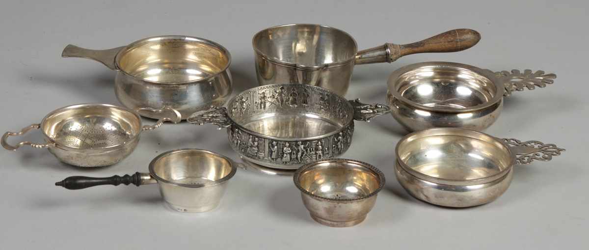 Appraisal: Misc sterling porringers strainers Misc sterling porringers strainers oz Max