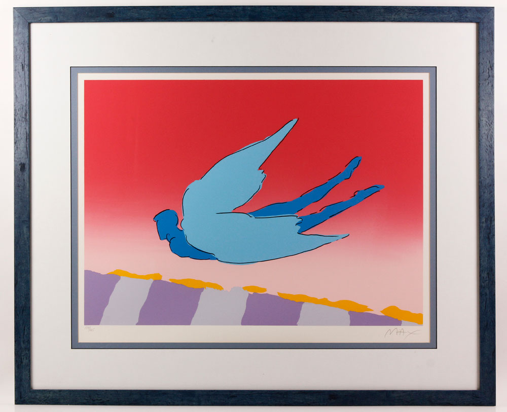 Appraisal: - Max Pink Sky Flyer Serigraph Peter Max American-German b