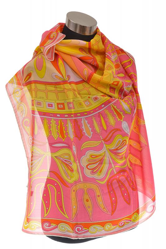 Appraisal: TWO 'S PUCCI SCARVES Sheer silk one styialised floral in