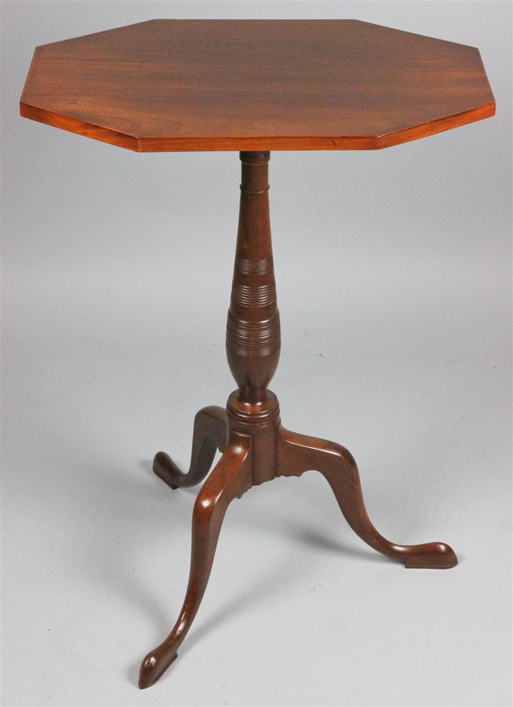 Appraisal: A FEDERAL MAHOGANY TILT-TOP CANDLESTAND RHODE ISLAND - the rectangular