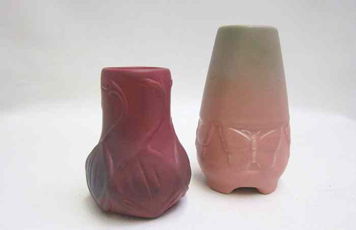 Appraisal: TWO AMERICAN POTTERY PIECES Rookwood vase pink shading to gray