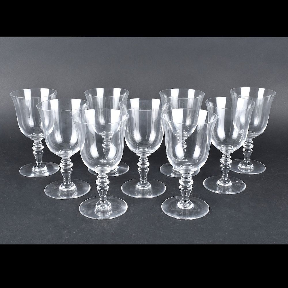 Appraisal: Baccarat Goblets Set of Nine Baccarat Provence Crystal Goblets Signed