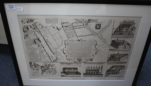 Appraisal: THREE OXFORD HISTORY SOCIETY PRINTS after Egas map of Oxford