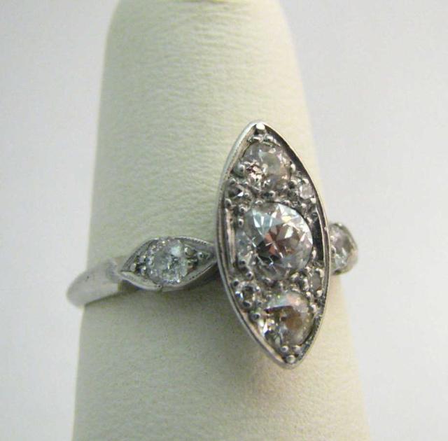 Appraisal: Antique Platinum Diamond Ring approximately ctw