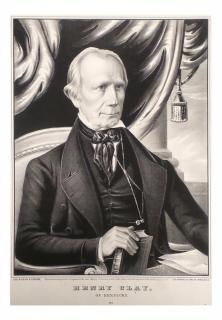 Appraisal: Uncolored lithograph depicting Henry Clay in a waist-length profile pose