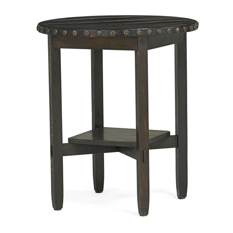 Appraisal: STICKLEY BROTHERS Leather-top side table Condition Report Good original finish