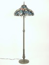 Appraisal: FLOOR LAMP - Metal reproduction floor lamp with leaded glass