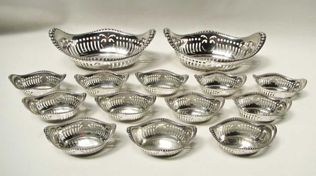 Appraisal: FOURTEEN GORHAM STERLING SILVER NUT DISHES comprised as a set