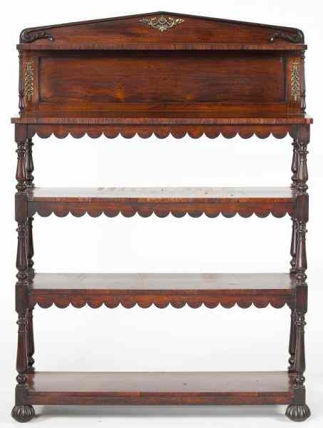 Appraisal: William IV Etagerecirca s rosewood veneers with ormolu mounts having