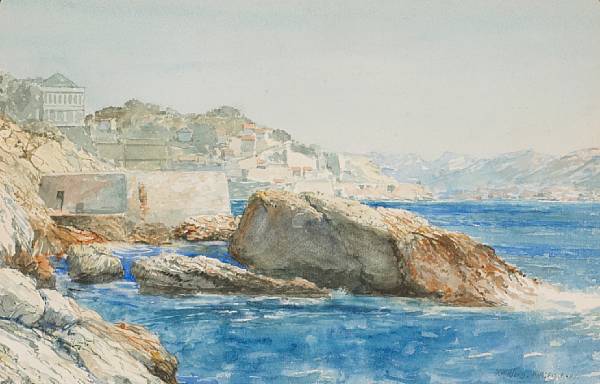 Appraisal: Gunnar Widforss - Coastal Scene Marseilles signed inscribed and dated