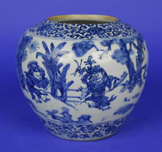 Appraisal: CHINESE BLUE AND WHITE JAR bears Jiajing mark height inches