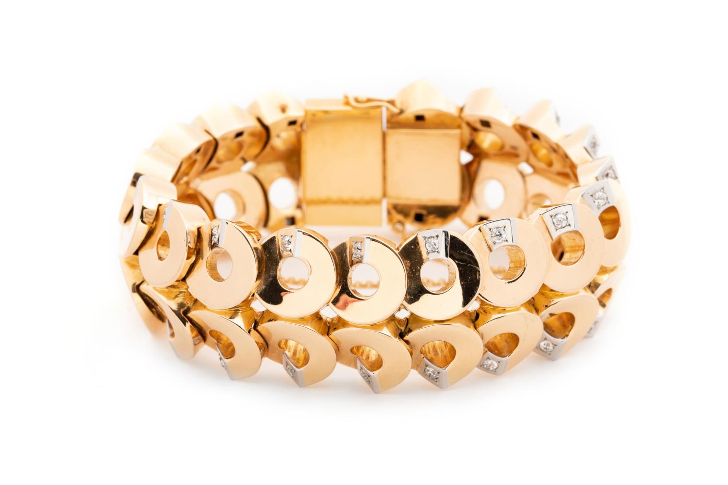 Appraisal: MAUBOUSSIN K PLATINUM DIAMOND BRACELET Mauboussin k yellow gold platinum