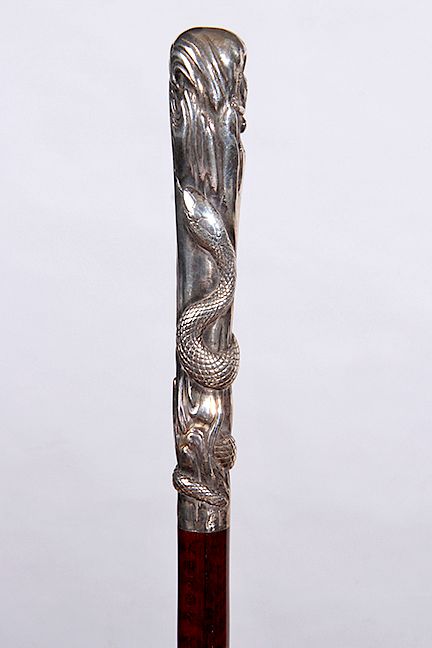 Appraisal: Silver Snake Dress Cane th Century- A high relief signed