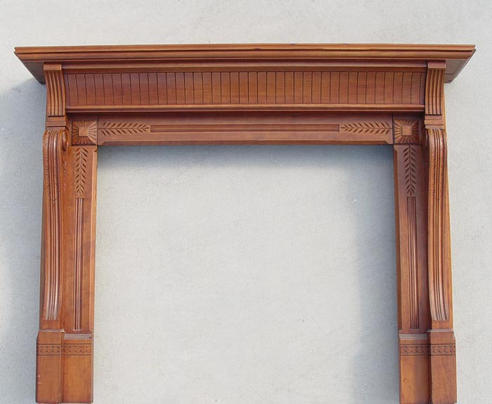 Appraisal: CARVED CHERRY FIREPLACE MANTLE ''H x '' x '' the