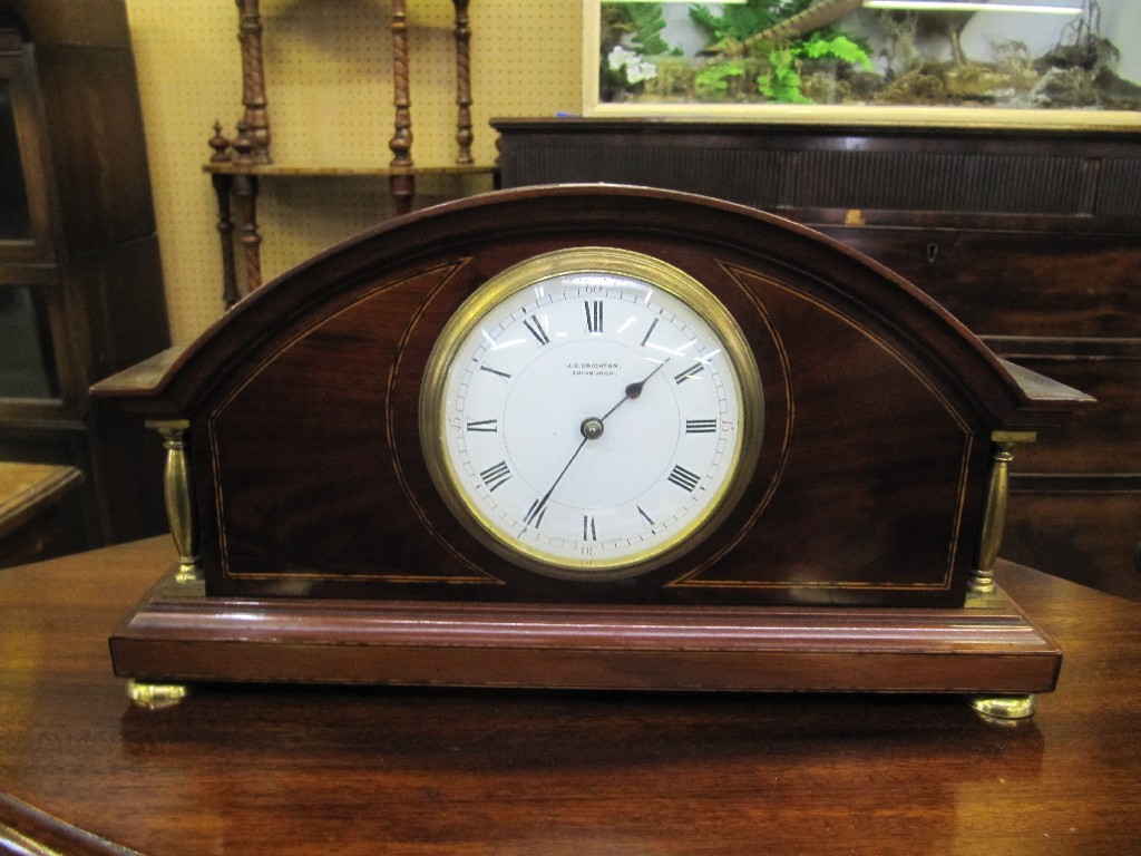 Appraisal: Edwardian mahogany inlaid mantel clock