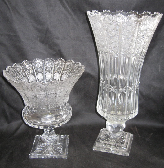 Appraisal: Two Pieces of American Brilliant-Cut Glassware consisting of a tall