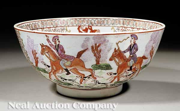 Appraisal: A Chinese Export Porcelain Punch Bowl th th c boldly