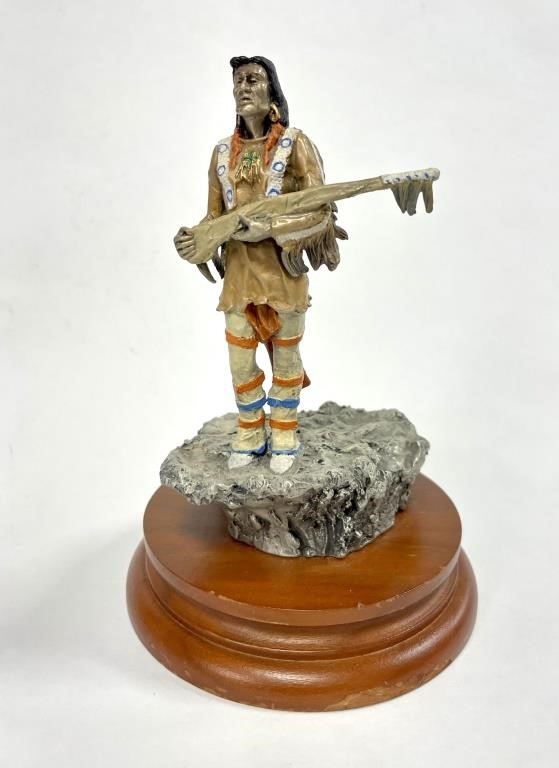 Appraisal: Small pewter figure titled The Vanishing American inspired Frederic Remington