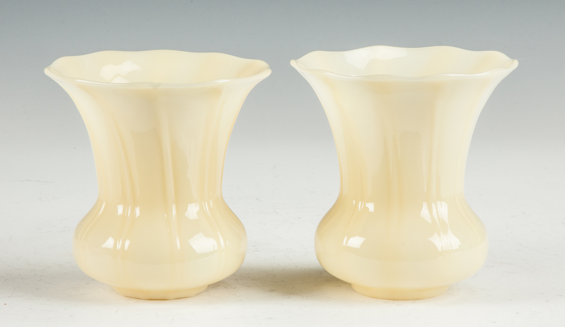 Appraisal: Steuben Ivorine Vases Early th cent