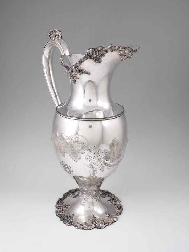 Appraisal: BARBOUR SILVER COMPANY SILVERPLATE WATER PITCHER Embossed grape vine motif