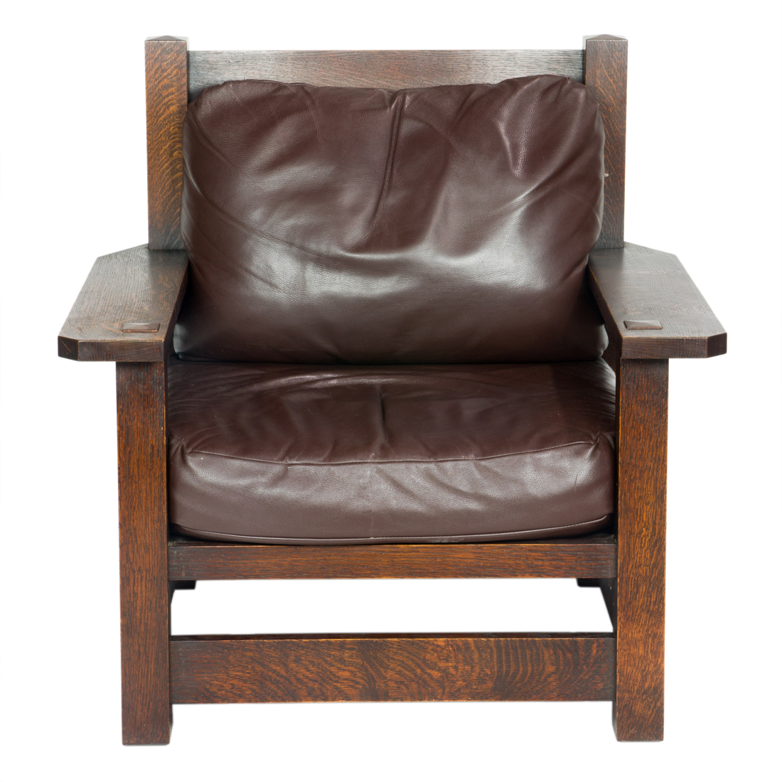 Appraisal: A WARREN HILE ARTS AND CRAFTS STYLE OAK ARMCHAIR A