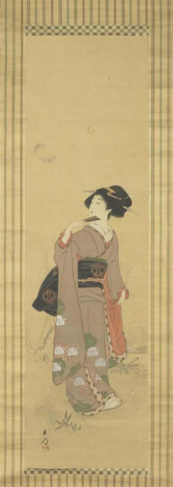 Appraisal: KAKEMONO Japan Meiji-Periode x cm Tusche und Farbe auf Seide