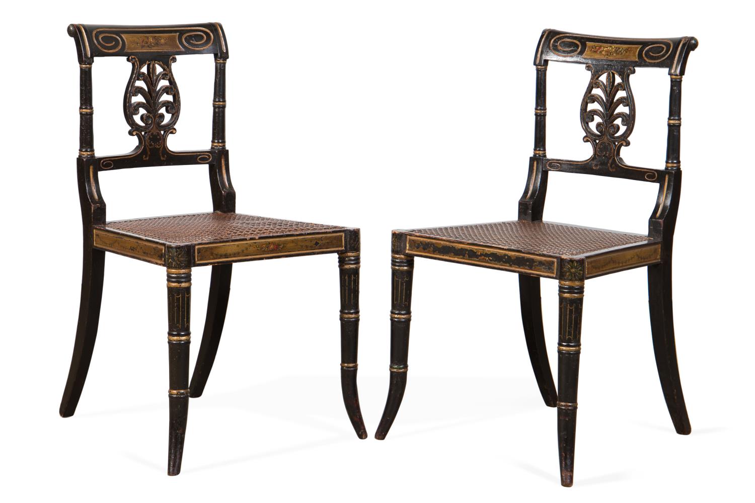 Appraisal: PR LATE TH C ENGLISH PARCEL GILT CHAIRS Pair of