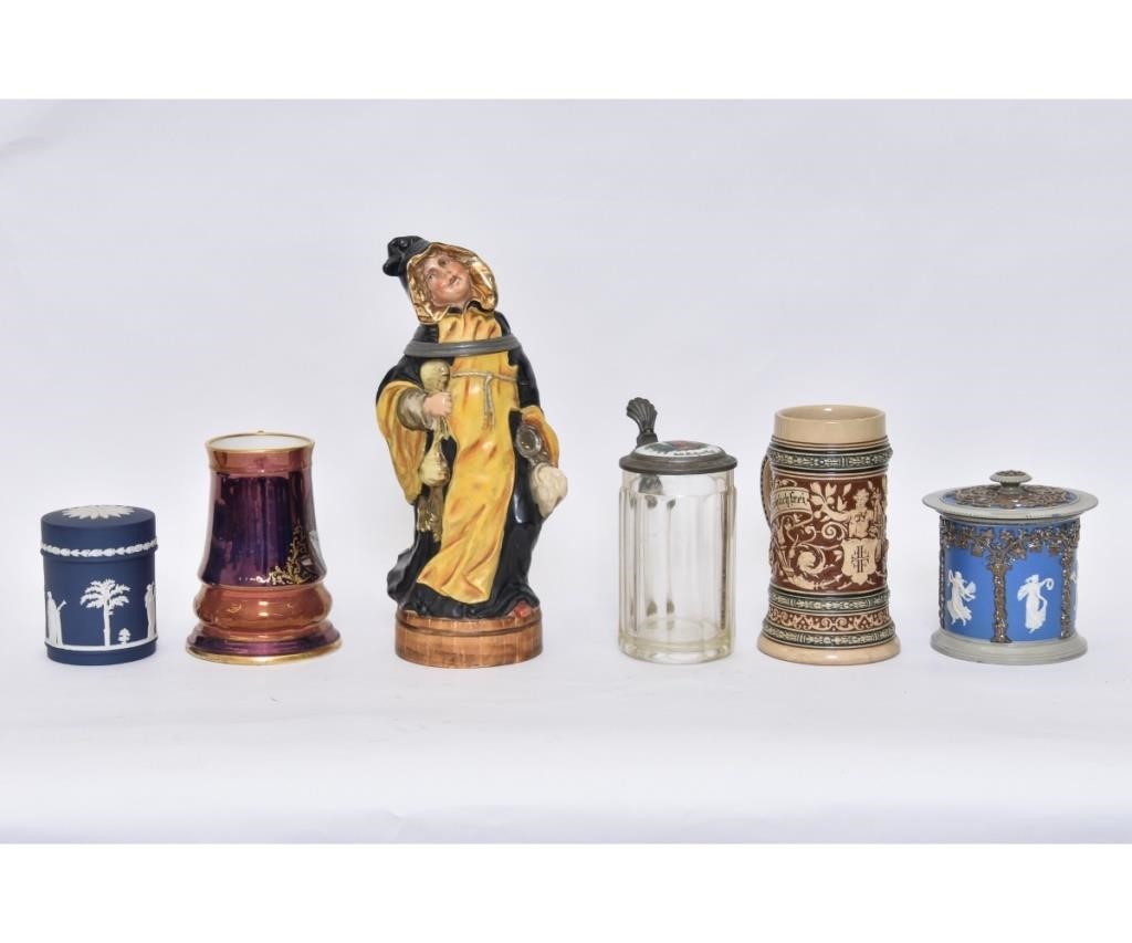 Appraisal: Large German stein of a robed monk marked a litre