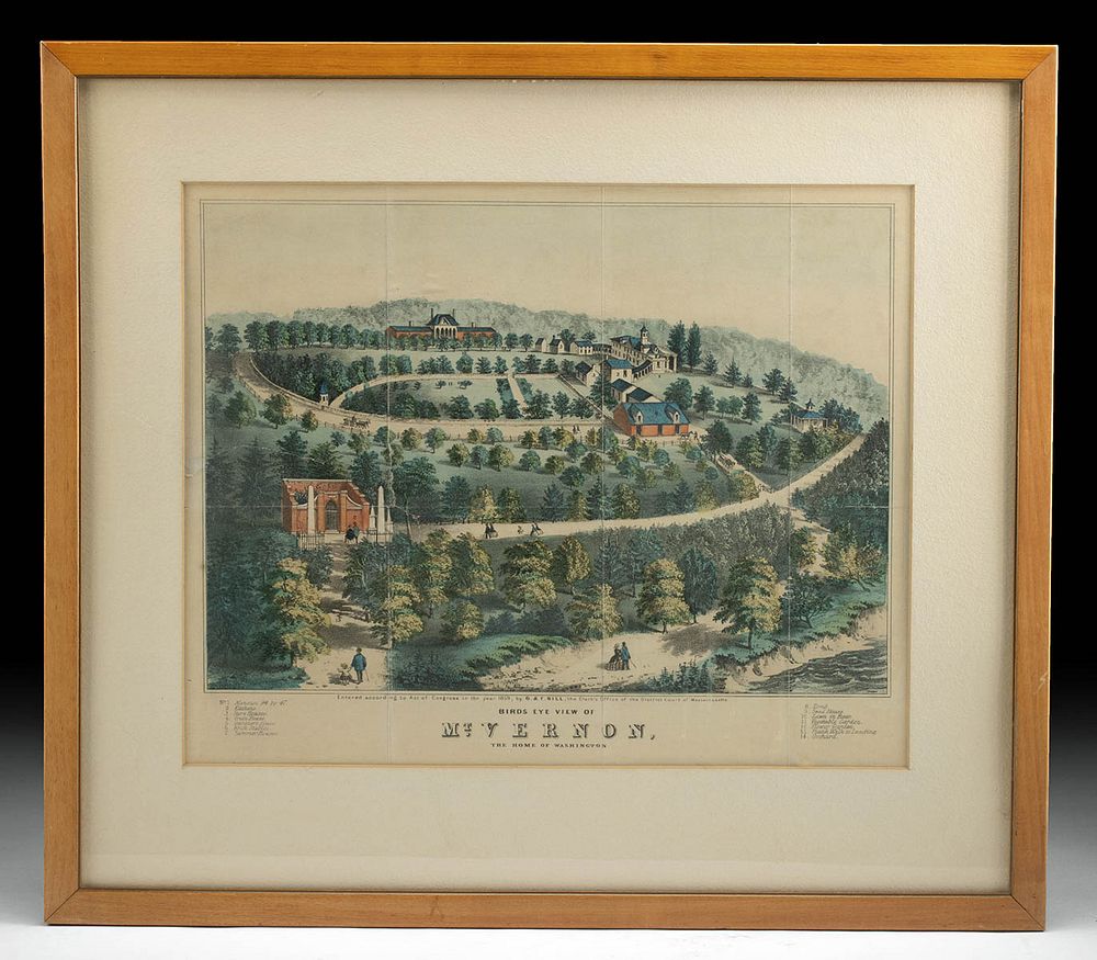 Appraisal: American G F Bill Lithograph of Mt Vernon G F