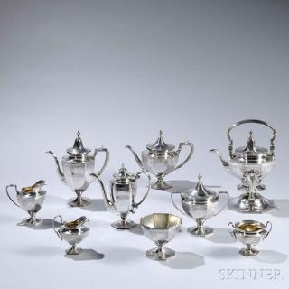 Appraisal: Nine-piece Roger Williams Silver Co Sterling Silver Tea and Coffee