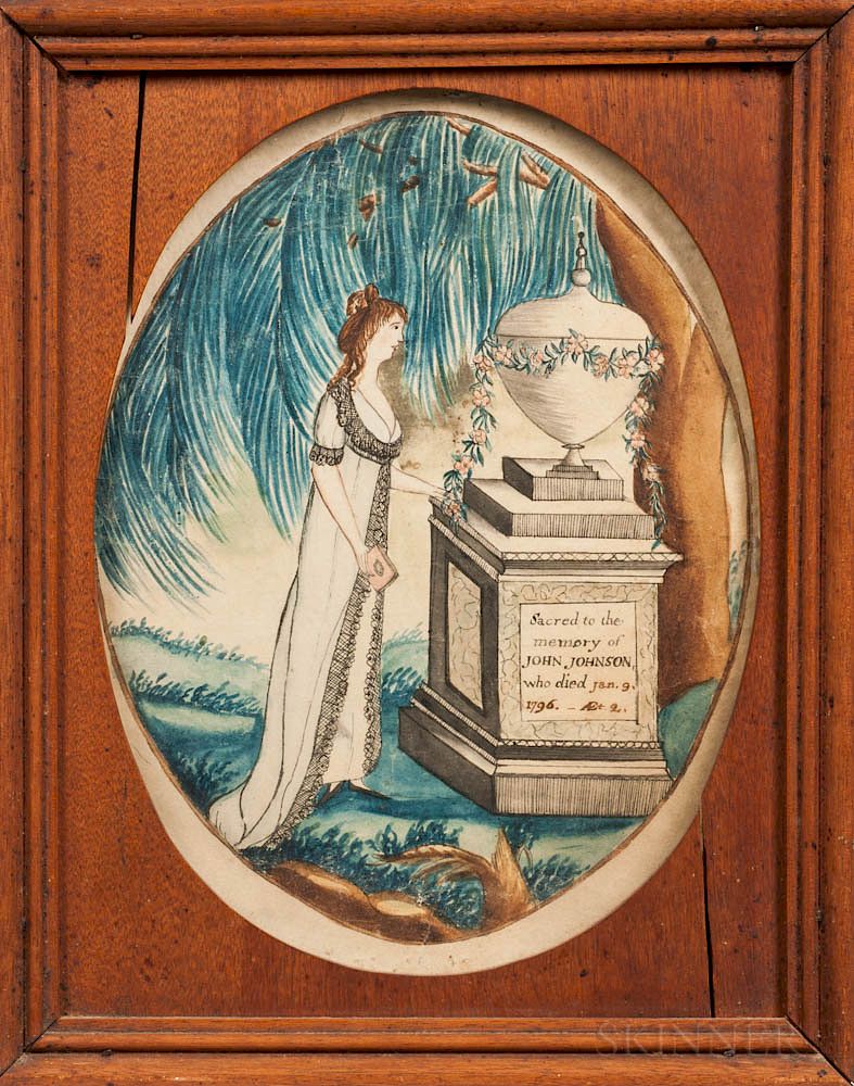 Appraisal: Watercolor John Johnson Memorial Watercolor John Johnson Memorial America late